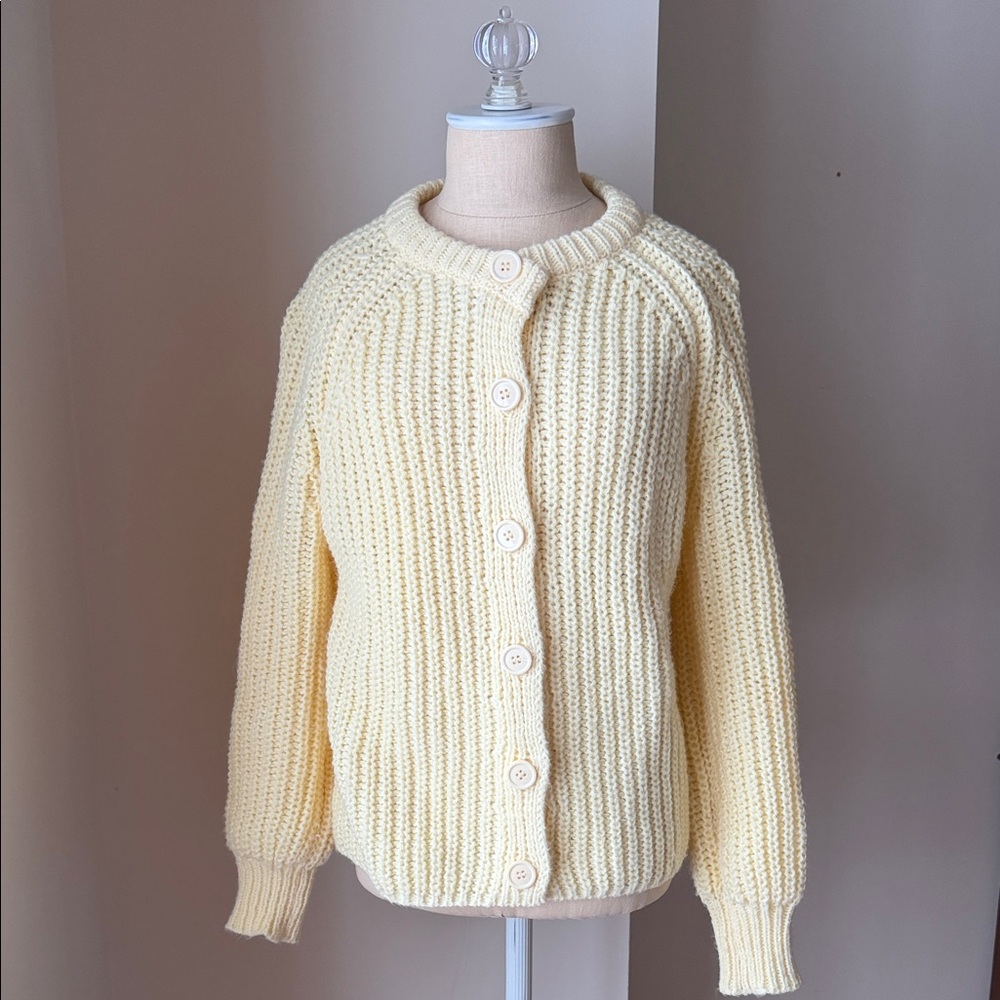 Cozy Cream Knit Yellow Sweater / Cardigan